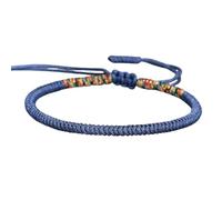 YYKSYDPT Bracelet Porte-Bonheur Tibétain+Cadeau Bouddhiste!Bracelet Corde Fait à La Main Bracelets D'amitié Tressés Pour Femme Homme Style Tibet-Bracelets Réglable (Cinq couleurs plus bleu brume)