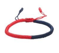 YYKSYDPT Bracelet Porte-Bonheur Tibétain+Cadeau Bouddhiste!Bracelet Corde Fait à La Main Bracelets D'amitié Tressés Pour Femme Homme Style Tibet-Bracelets Réglable (RougeBleu marine)