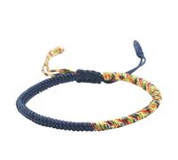 YYKSYDPT Bracelet Porte-Bonheur Tibétain+Cadeau Bouddhiste!Bracelet Corde Fait à La Main Bracelets D'amitié Tressés Pour Femme Homme Style Tibet-Bracelets Réglable (Cinq couleursbleu marine)