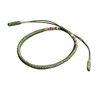 YYKSYDPT Bracelet Porte-Bonheur Tibétain+Cadeau Bouddhiste!Bracelet Corde Fait à La Main Bracelets D'amitié Tressés Pour Femme Homme Style Tibet-Bracelets Réglable (Cinq couleurs plus le vert gazon)