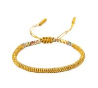 YYKSYDPT Bracelet Porte-Bonheur Tibétain+Cadeau Bouddhiste!Bracelet Corde Fait à La Main Bracelets D'amitié Tressés Pour Femme Homme Style Tibet-Bracelets Réglable (Cinq couleurs plus le jaune)