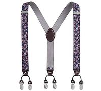 YYKSYDPT Bretelles pour homme avec 6 clips très solides de 35 mm de large, bretelles réglables en Y, Print Color, taille unique