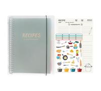 YYKSYDPT Mon Carnet de Recettes :Livre de Recettes à Remplir, Peut Écrire 160 Recettes Personnalisées, 80 Feuilles, Cahier de Cuisine avec 5 Pages d'index, 1 Autocollant (Vert)