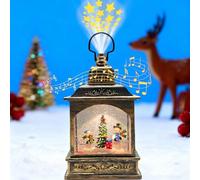 YYKY Boules à Neige Musicales de Noël,Lampe à Eau de Alimentée par Piles USB et 3AA avec Projecteur,8Chansons,Fonction LED et Minuterie,Décorations de Vintage Cadeaux de Décoration Scène du Père Noël