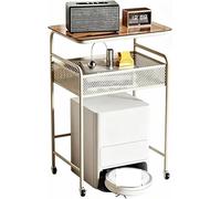 YYLMKMFC-AE Étagère supérieure for aspirateur Robot avec Dessus en Verre, Armoire de Dissimulation d'aspirateur Robot avec roulettes, Table d'appoint for la Maison(White1Pcs,75cm)
