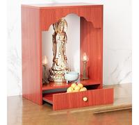 YYLMKMFC Armoire de Statue de Bouddha, Table d'autel de méditation en Bois Massif, Support de sanctuaire de Bouddha Personnel avec étagères réglables(Redwood B)