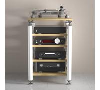 YYLMKMFC Armoire stéréo Noire, Support multimédia AV et Tour de Stockage DVD, étagère d'angle, Meuble TV for cinéma Maison(White Wood,62x57x100cm)