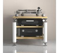 YYLMKMFC Armoire stéréo Noire, Support multimédia AV et Tour de Stockage DVD, étagère d'angle, Meuble TV for cinéma Maison(White Wood,62x57x56cm)