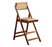 YYLMKMFC Chaise Pliante en rotin avec Dossier, Chaise de Salle à Manger portative en Bois, for Le Camping sur Le Balcon de la Maison(Medium)