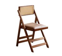 YYLMKMFC Chaise Pliante en rotin avec Dossier, Chaise de Salle à Manger portative en Bois, for Le Camping sur Le Balcon de la Maison(Small)