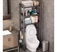 YYLMKMFC Étagère à Suspendre au-Dessus des Toilettes, étagère de Rangement à Trois Niveaux for Salle de Bain, Grande capacité de Rangement, Convient aux salles de Bain et aux Toilettes(Black)