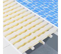 YYLMKMFC Grille de débordement de piscine en ABS, 5 pièces, Grille de Drainage épissée et couvercle de vidange de sol for salles de bains et cuisines extérieures/intérieures(Bone Color,15x100CM/5pcs)