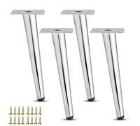YYLMKMFC Meubles argentés 4 pièces Pieds de Remplacement cône Support Meubles Pied armoires en métal Jambes rallonges de Commode ， for Meubles(Oblique*4Pcs,25cm)