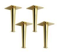 YYLMKMFC Pieds de Meubles dorés 12cm 15cm 20cm 25cm 30cm, 4 pièces Pieds de Table Droits/inclinés en métal, Pieds de Meubles de Remplacement Bricolage(Straight,15cm(5.9in))