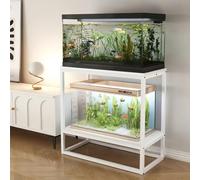YYLMKMFC Support d'aquarium avec Base surélevée, Cadre de réservoir en Acier au Carbone épais entièrement soudé, études et Bureaux(White,39.4x15.7in)