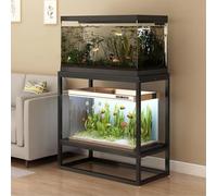 YYLMKMFC Support d'aquarium avec Base surélevée, Cadre de réservoir en Acier au Carbone épais entièrement soudé, études et Bureaux(Black,31.5x15.7in)