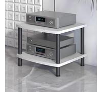 YYLMKMFC Support multimédia AV Mobile à 4 Niveaux, Support TV et Audio d'angle, Armoire stéréo CD et Stockage multimédia for la Maison/Bureau/théâtre - Moderne(Black,2 Tier)