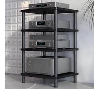 YYLMKMFC Support multimédia AV Mobile à 4 Niveaux, Support TV et Audio d'angle, Armoire stéréo CD et Stockage multimédia for la Maison/Bureau/théâtre - Moderne(White,4 Tier)