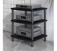 YYLMKMFC Support multimédia AV Mobile à 4 Niveaux, Support TV et Audio d'angle, Armoire stéréo CD et Stockage multimédia for la Maison/Bureau/théâtre - Moderne(White,3 Tier)