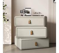 YYLMKMFC Table de Chevet en Bois Massif, Table de Chevet rotative à 360 ° avec 3 tiroirs, Table de Nuit créative, Table d'appoint for Chambre à Coucher(Light Gray,60cm/23.6")