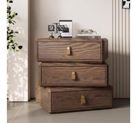 YYLMKMFC Table de Chevet en Bois Massif, Table de Chevet rotative à 360 ° avec 3 tiroirs, Table de Nuit créative, Table d'appoint for Chambre à Coucher(Walnut,50cm/19.6")