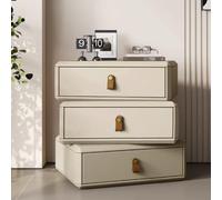 YYLMKMFC Table de Chevet en Bois Massif, Table de Chevet rotative à 360 ° avec 3 tiroirs, Table de Nuit créative, Table d'appoint for Chambre à Coucher(Beige,50cm/19.6")