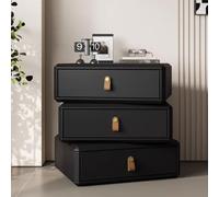 YYLMKMFC Table de Chevet en Bois Massif, Table de Chevet rotative à 360 ° avec 3 tiroirs, Table de Nuit créative, Table d'appoint for Chambre à Coucher(Black,40cm/15.7")