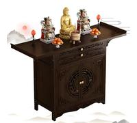 YYLMKMFC Table de méditation, Armoire d'autel avec Rangement, Support de sanctuaire Personnel de Style Chinois rétro, méditation dans Le Salon(Brown,120cm/47.2in)