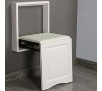 YYLMKMFC Tabouret à Langer Mural en Bois Massif, Chaise Pliante, siège Mural Pliable, Repose-Pieds caché, chaises Invisibles(White)