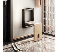 YYLMKMFC Tabouret à Langer Mural en Bois Massif, Ultra Fin de 7CM, avec Coussin d'assise, siège Mural Pliable, Repose-Pieds Invisible caché(Brown)