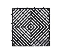 YYLMKMFC Tapis de Sol emboîtables en PP, Tapis de Drainage Anti-dérapage, carrelage de Sol, Coussin d'épissure, capacité de Poids de 11023 LB(Black,10 Pieces)