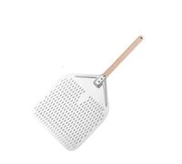 YYLUOYANG Pelle Pizza Pelle à pizza perforée en aluminium de 12/14 pouces avec poignée amovible Spatule cuisson antiadhésive for four Accessoires retourneurs(30cm Silver 40cm H)