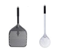 YYLUOYANG Pelle Pizza Pelle À Pizza Rectangulaire Perforée De 14/13/12 Pouces, Revêtement Dur En Aluminium, Palette Courte(12inch and 7inch Set)