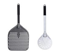 YYLUOYANG Pelle Pizza Pelle À Pizza Rectangulaire Perforée De 14/13/12 Pouces, Revêtement Dur En Aluminium, Palette Courte(14inch and 9inch Set)