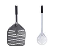 YYLUOYANG Pelle Pizza Pelle À Pizza Rectangulaire Perforée De 14/13/12 Pouces, Revêtement Dur En Aluminium, Palette Courte(13inch and 7inch Set)