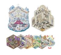 YYMT Lot de 8 autocollants 3D DIY pour scènes, stickers scrapbooking, stickers 3D pour adultes. Thèmes : magie, Égypte, glace et neige, trésors sous-marins et vie quotidienne