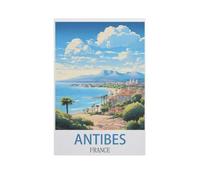 YYNFHCBS Peinture par numéros pour adulte，Antibes, France，Kit de peinture à l'huile sur toile DIY avec pinceaux（30x40cm） 11.8x15.7 pouces-J9