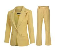 YYNUDA Tailleur 2 Pièces pour Femmes Blazer à Manches Longues Pantalon de Bureau pour Dames Costumes Officiel