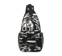 Yyoretp Barber Shop Sac à dos à bandoulière imprimé monochrome pour voyage, randonnée, escalade