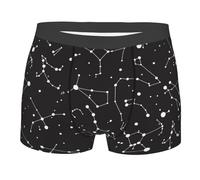 Yyoretp Boxer pour homme avec imprimé constellation étoilée - Coupe extensible - En microfibre - Pour un usage quotidien, Noir , XXL