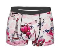 Yyoretp Boxer pour homme avec imprimé Tour Eiffel de Paris - Coupe extensible - En microfibre - Pour un usage quotidien, Noir , XL