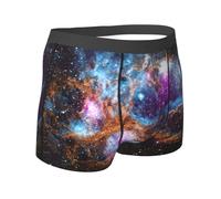 Yyoretp Boxer pour homme imprimé galaxie univers spatial, sous-vêtements extensibles en microfibre pour homme pour un usage quotidien, Noir , M