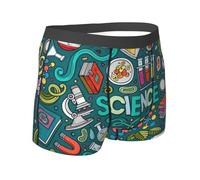 Yyoretp Boxer pour homme imprimé sur le thème de la science de dessin animé, sous-vêtements extensibles en microfibre pour homme pour un usage quotidien, Noir , L