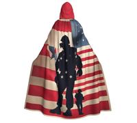 Yyoretp Cape à capuche avec imprimé du jour commémoratif patriotique des soldats militaires américains, capes pour adultes
