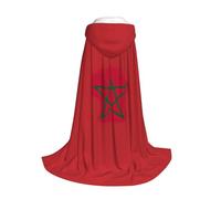 Yyoretp Cape à capuche imprimée drapeau du Maroc pour les jeunes avec Halloween, Noël, cosplay, cape à capuche