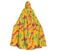 Yyoretp Cape à capuche pour adulte avec chapeau de cactus et piment pour Halloween, carnaval, cosplay, Noël