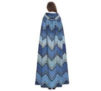 Yyoretp Cape à capuche pour adulte avec imprimé denim bleu dégradé pour carnaval, cosplay, Noël, Halloween.