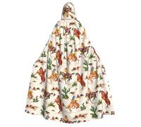 Yyoretp Cape à capuche unisexe pour adulte avec imprimé cheval pour Halloween, cosplay, costume de vampire de la mort
