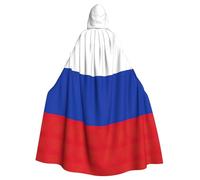 Yyoretp Cape à capuche unisexe pour adulte avec imprimé drapeau russe pour Halloween, costume de vampire de la mort, cosplay