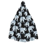 Yyoretp Cape à capuche unisexe pour adulte, imprimé éléphant, pour Halloween, vampire de la mort, cosplay